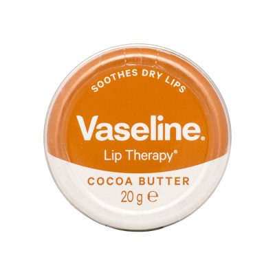 بالم لب مرطوب‌کننده وازلین مدل Cocoa Butter وزن 20 گرم با کره کاکائو، ترمیم‌کننده سریع ترک لب، محافظ در برابر باد و خشکی، فاقد الکل و با رایحه ملایم