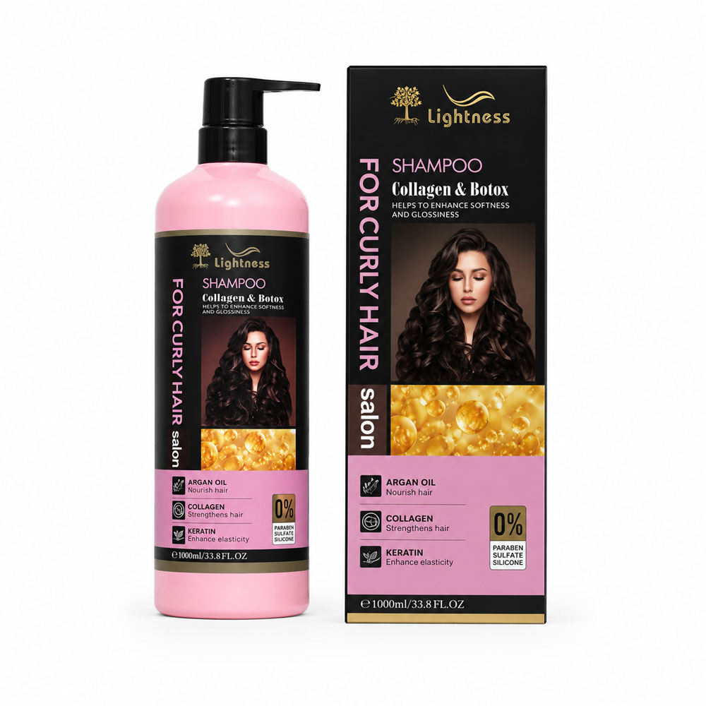 گلوراشاپ02 شامپو کلاژن و بوتاکس لایتنس (Lightness Collagen & Botox Shampoo) مخصوص موهای فر - تصویر 1
